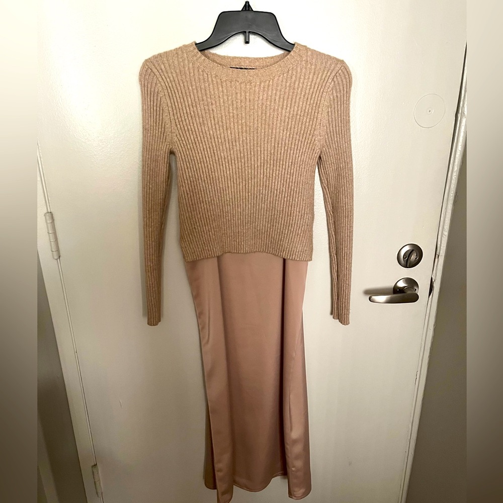 Cropped Sweater and Slip Dress